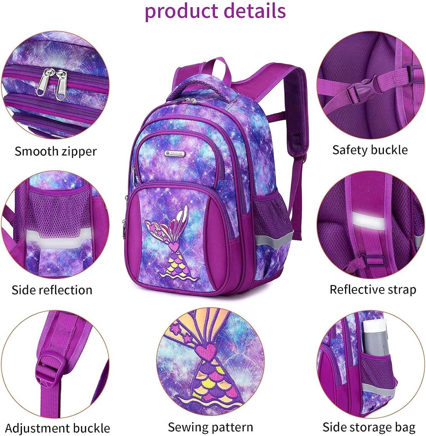Kids Backpack for Girls Preschool Elementary Kindergarten School Bag 15.6″ Multifunctional Cute Large Capacity