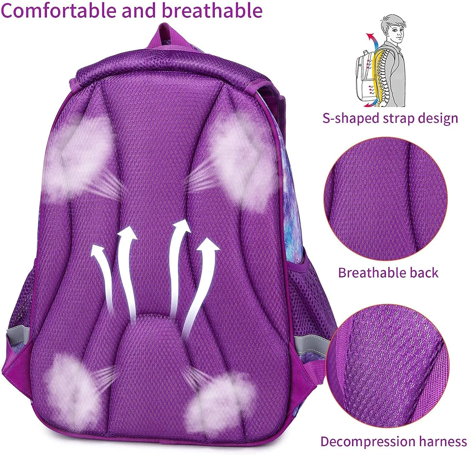Kids Backpack for Girls Preschool Elementary Kindergarten School Bag 15.6″ Multifunctional Cute Large Capacity