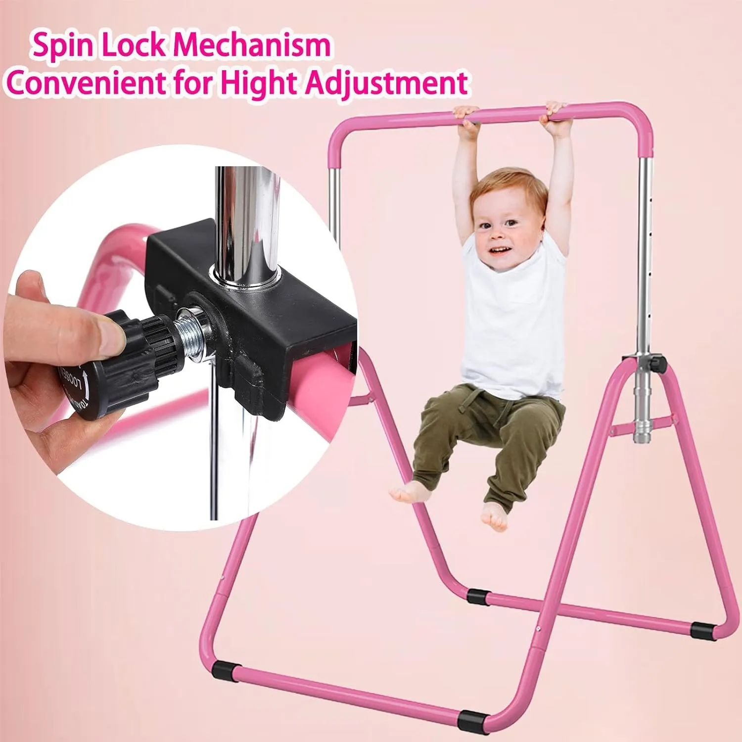 Kids Gymnastics Bar Gymnastic Equipment for Home Adjustable Height Gymnastic Training Bar Gymnastic Stuff for 3-7 Years Old Girls