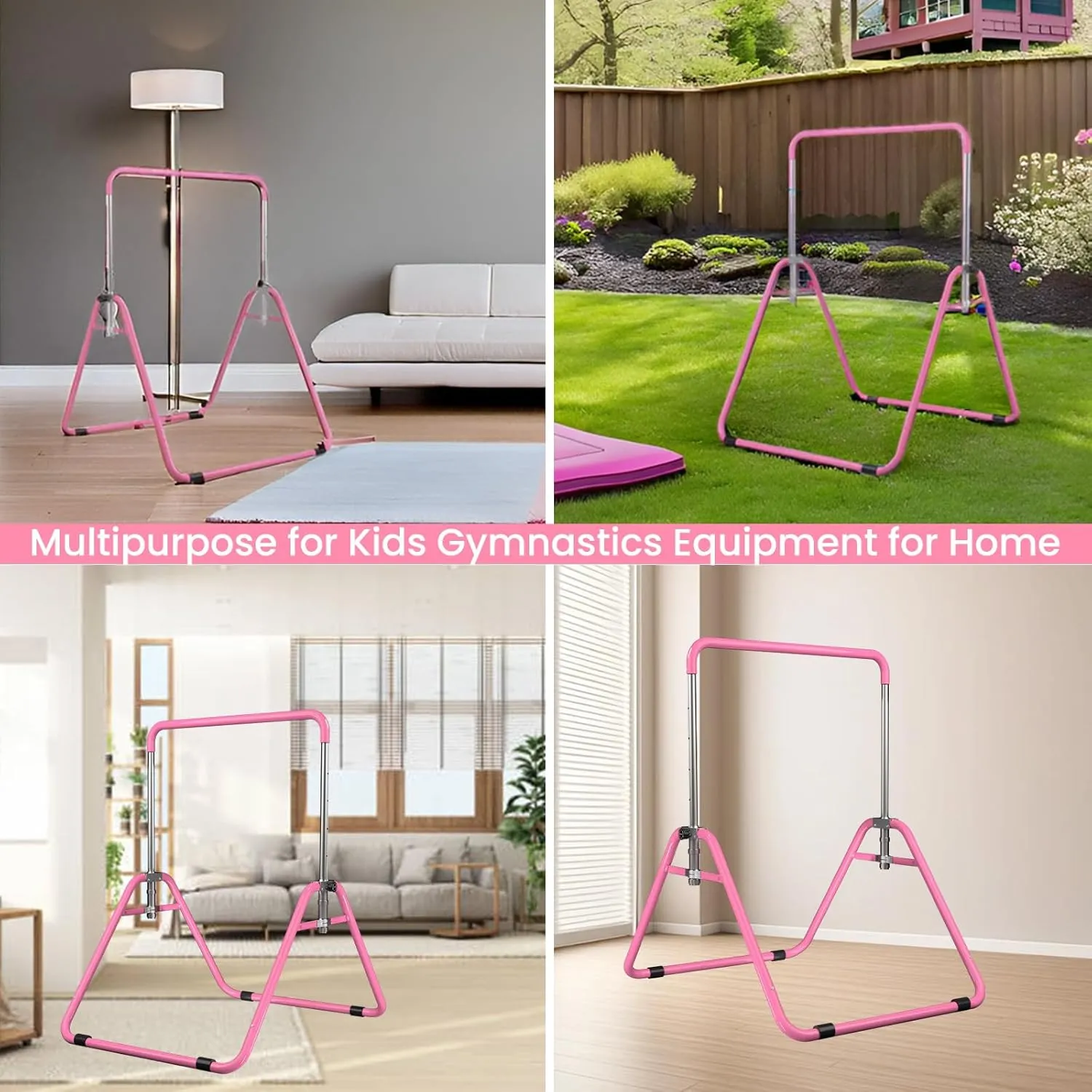 Kids Gymnastics Bar Gymnastic Equipment for Home Adjustable Height Gymnastic Training Bar Gymnastic Stuff for 3-7 Years Old Girls