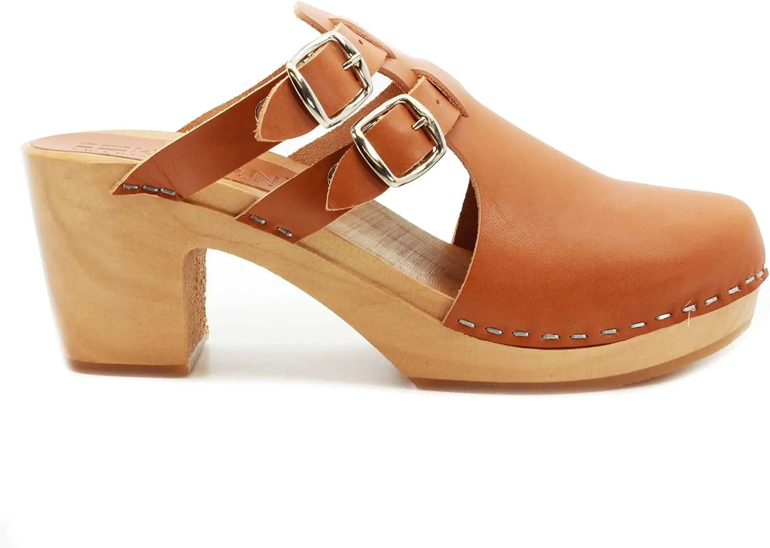 KLÄGN Swedish Wooden Mid-Heel Clogs