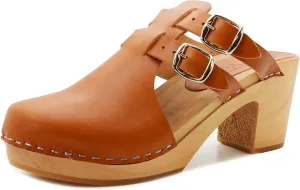 KLÄGN Swedish Wooden Mid-Heel Clogs