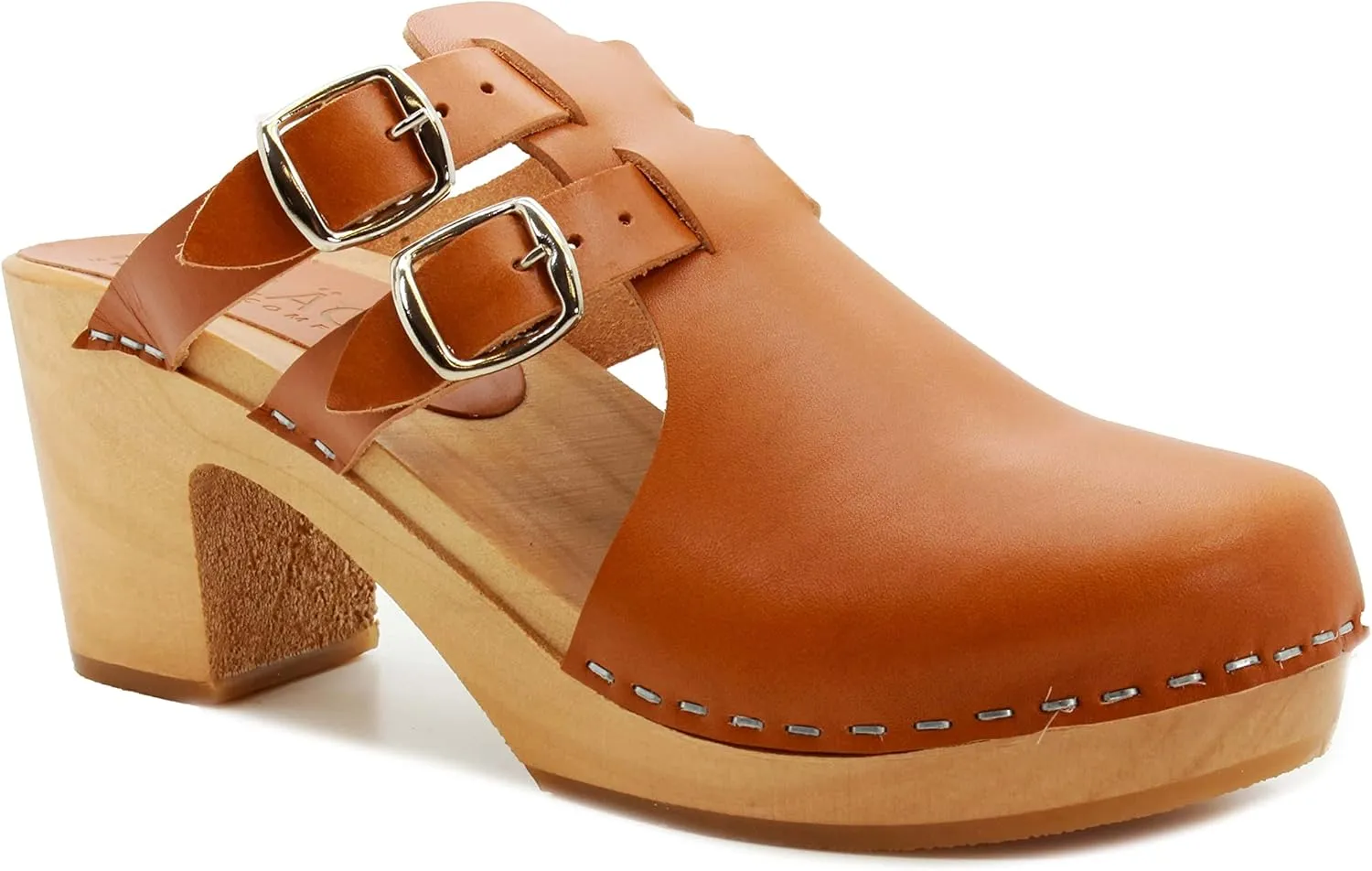 KLÄGN Swedish Wooden Mid-Heel Clogs