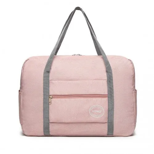 Kono Foldable Waterproof Storage Travel Handbag - Pink