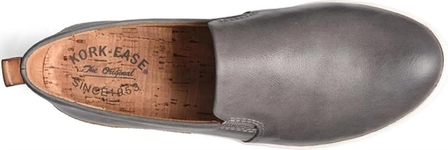 KORK-EASE Peyton Women's Slip-On - Hand-Finished Leather with Inset Stacked Heel Detail for a Unique Look