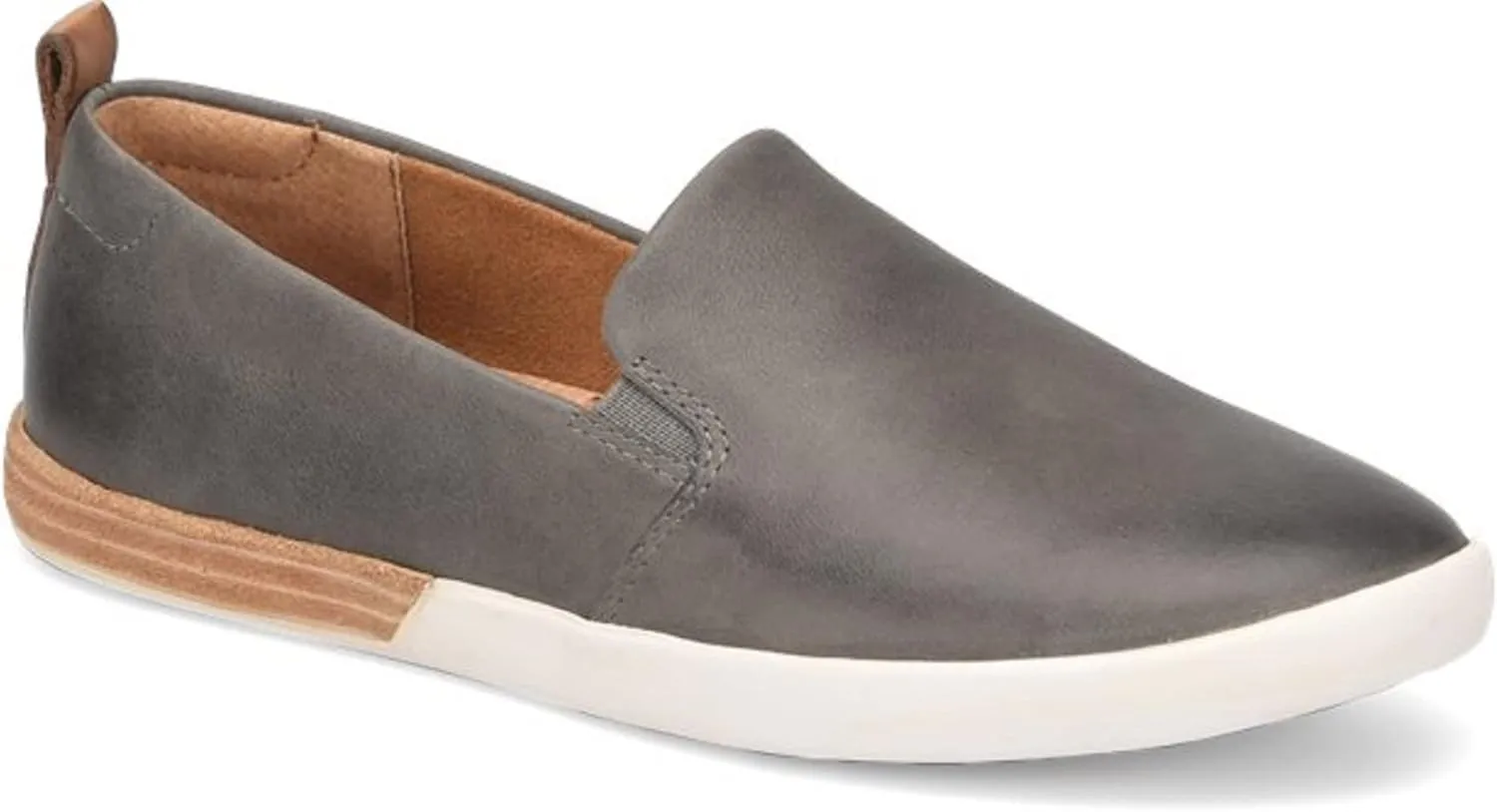 KORK-EASE Peyton Women's Slip-On - Hand-Finished Leather with Inset Stacked Heel Detail for a Unique Look