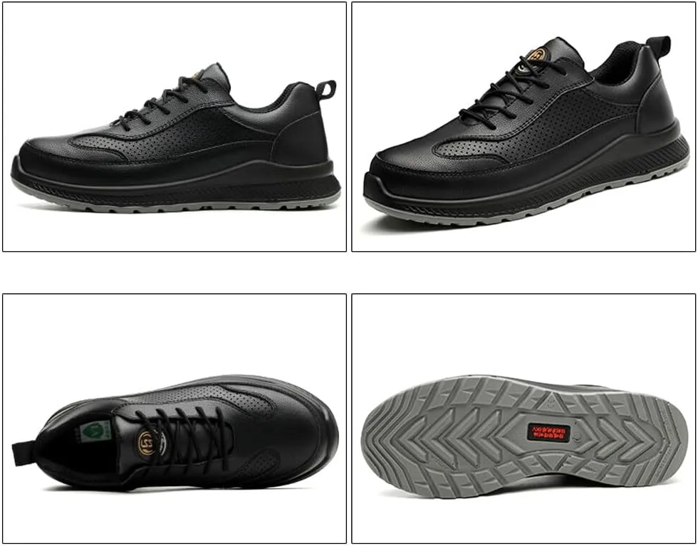 KUNWFNIX Steel Toe Sneakers for Men Women Lightweight Safety Shoes Comfortable Puncture Proof Slip On Composite Toe Work Shoes