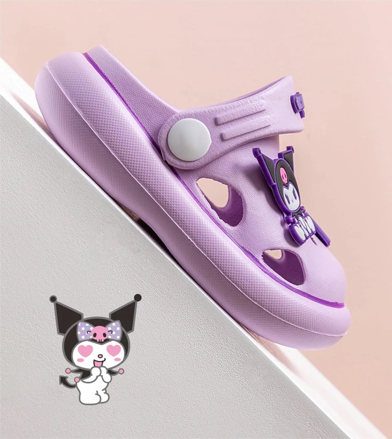 Kuromi & Heart Clogs Slip on Water Shoes Casual Summer for Girls Kids Children