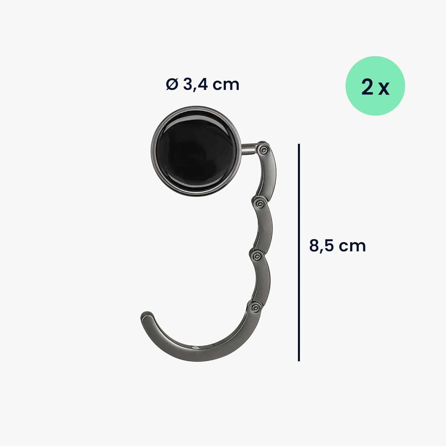 kwmobile Purse Hanger for Table (Set of 2) - Purse Hook for Table - Folding Handbag Hanger - Portable Bag Holder