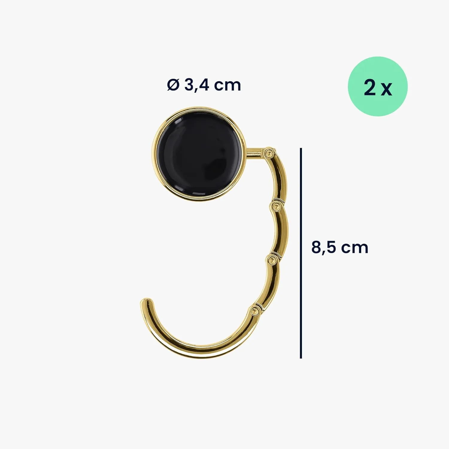 kwmobile Purse Hanger for Table (Set of 2) - Purse Hook for Table - Folding Handbag Hanger - Portable Bag Holder