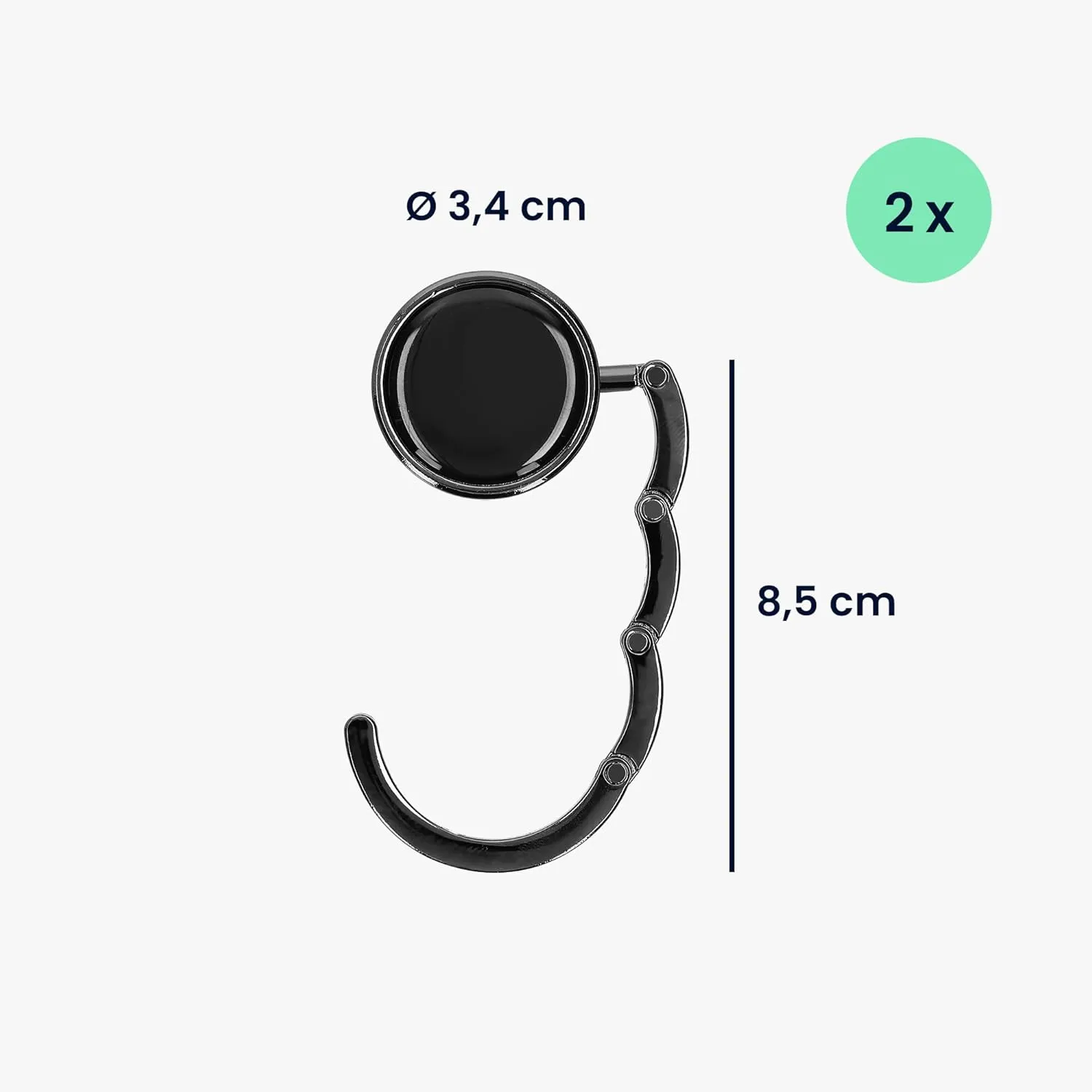 kwmobile Purse Hanger for Table (Set of 2) - Purse Hook for Table - Folding Handbag Hanger - Portable Bag Holder