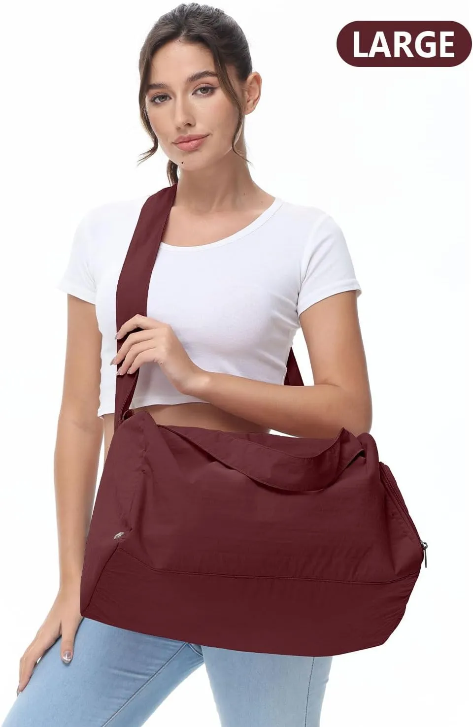 Large Gym Bag for Women with Shoes Compartment, Stylish Duffle Travel Bag for Plane, Lightweight Duffle Bag for Women & Men, Sport Gym Tote Bag with Wet Pocket for Yoga, Pilates, Swimming