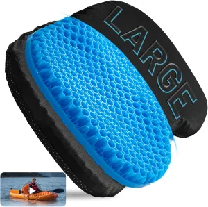 Large Kayak Seat Cushion, Anti-Slip Boat Cushion, Gel Seat Cushion, Waterproof Kayak Gel Seat Cushion, Coccyx Sciatica Pain Relief, Kayak Accessories for Fishing, Rowing Stadium Pad, Egg Seat Cushion