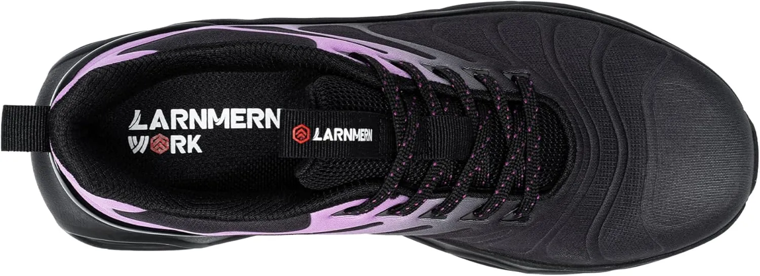 LARNMERN Steel Toe Shoes for Men Women Wide Lightweight Safety Sneakers Comfortable Safety Shoes Colorful Tennis Work Shoes