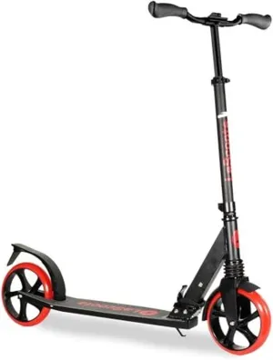 LaScoota Kick Scooter for Kids Ages 6 , Teens & Adults, Large 8" Sturdy Urethane Wheels. Adjustable Handlebar, Lightweight, Foldable, 220lbs Max Load