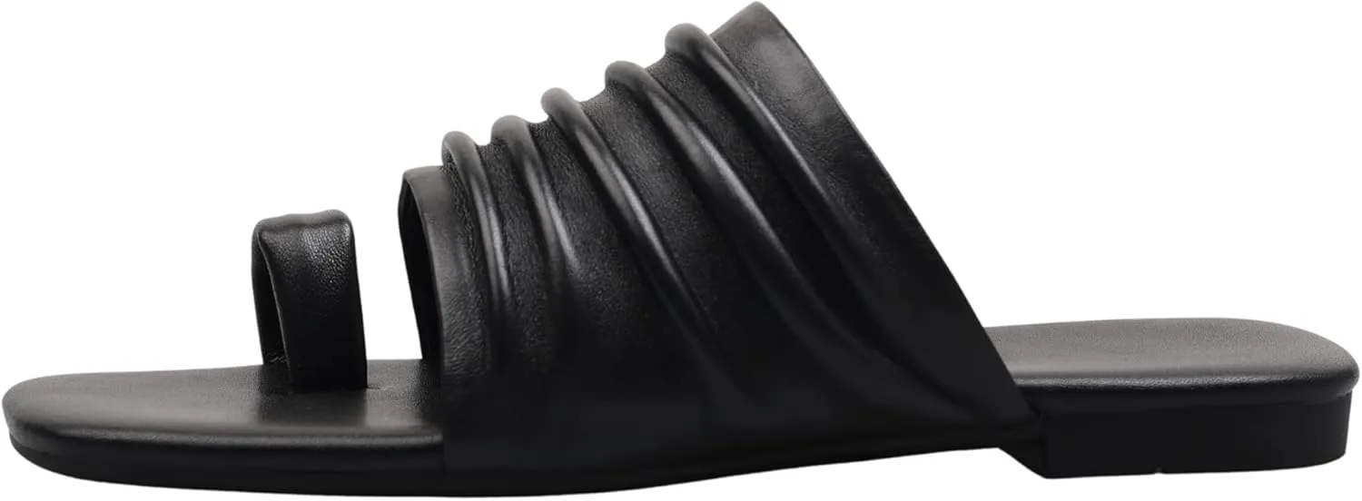 Leather Comfort Slide for Women Slip-On Cushioned Footbed Durable Rubber Outsole