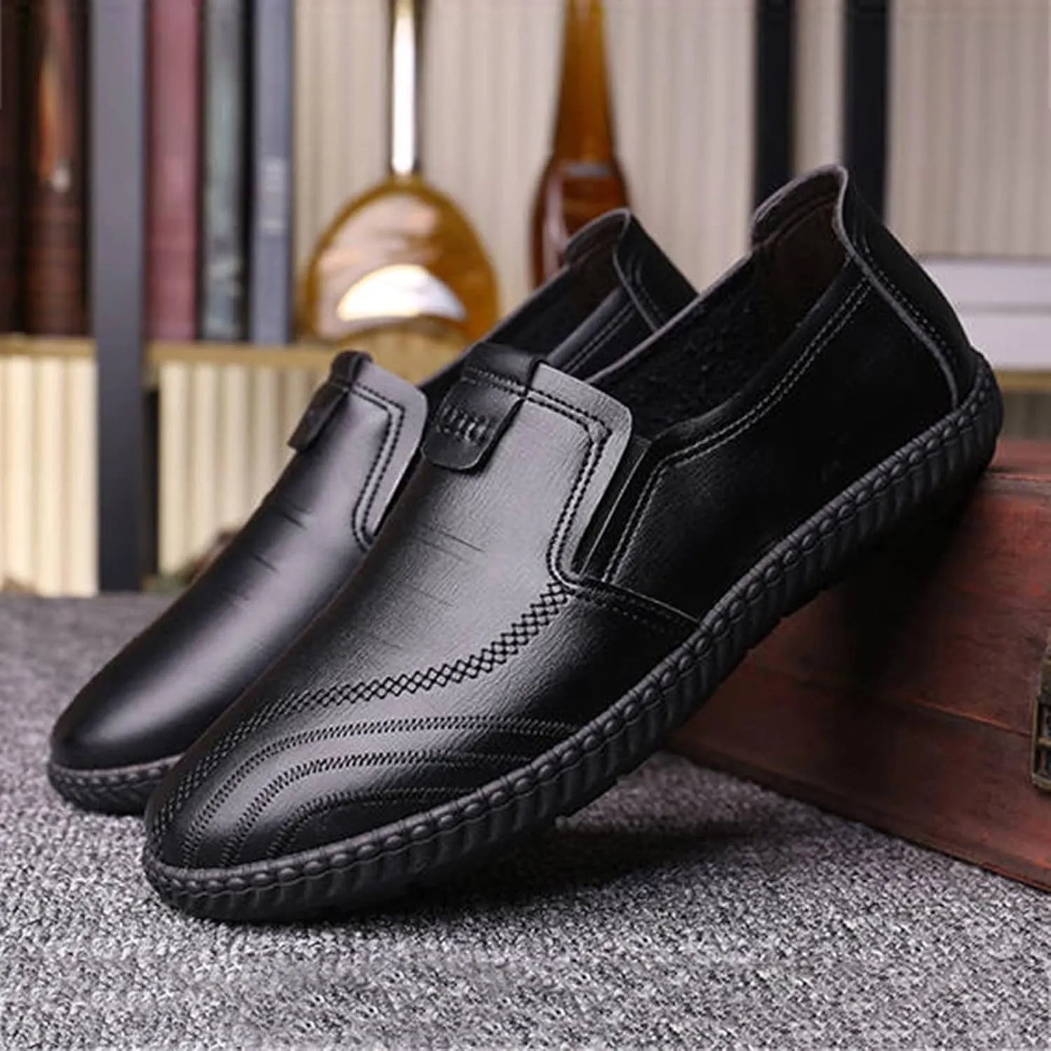 Leather Shoes for Men Comfort Soft Fashion Dress Sneakers Loafers Mens Oxfords Walking Dress Sneakers Shoe