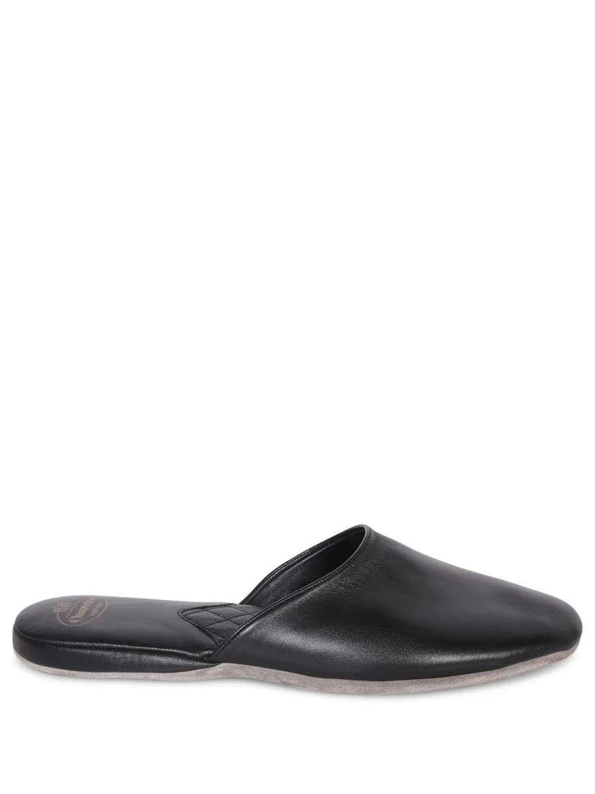 Leather Slip-On Mules With Footbed Anddesign