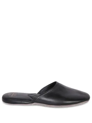 Leather Slip-On Mules With Footbed Anddesign
