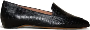 LEHOOR Women Casual Pointed Toe Loafer Flats Shoes Slip On Suede Penny Loafers Flat Heel Closed Pointy Toe Driver Coach Office Loafers Crocodile Snakeskin Flats Dressy Comfort Fall Retro 4-11 M US