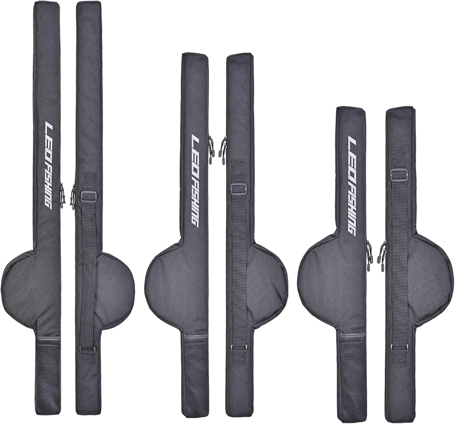 LEOFISHING Portable Fishing Rod Case Folding Fishing Pole Bag Fishing Pole Tackle Protective Cover Case Fishing Spinning Rod Bag Special Design for Fishing Poles with Reels 3 Size (Medium)