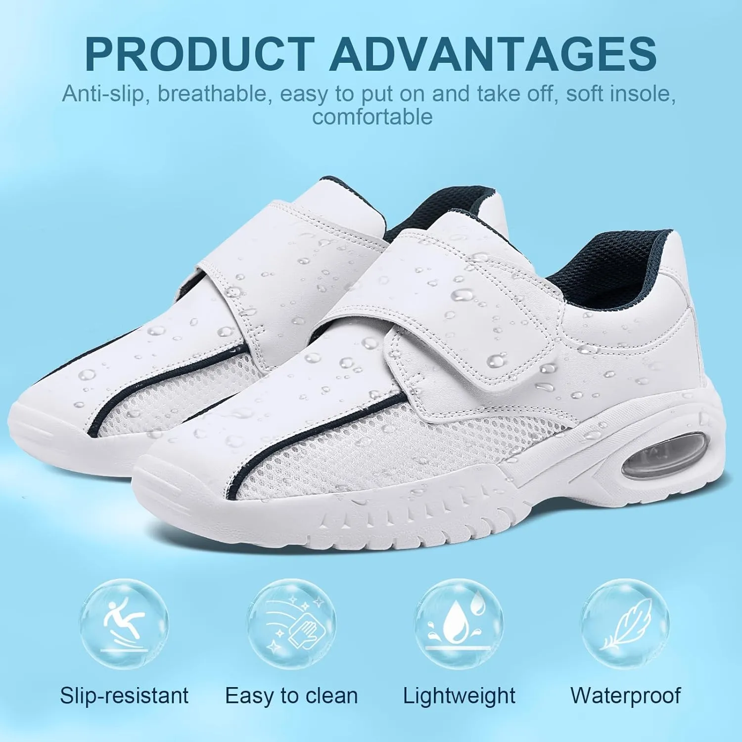LGY Women's Lightweight Healthcare Nursing Shoes Comfortable Slip-Resistant Work and Gardening Food Service Foot