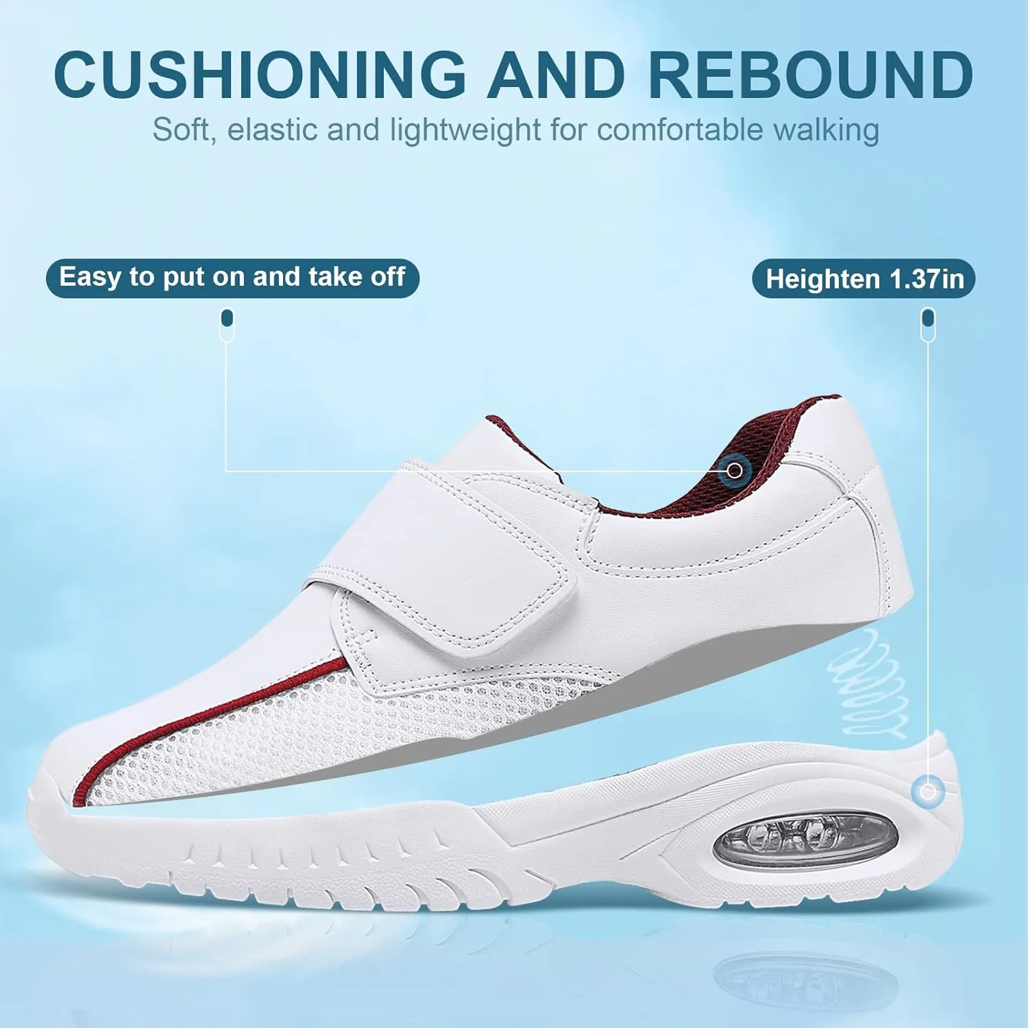 LGY Women's Lightweight Healthcare Nursing Shoes Comfortable Slip-Resistant Work and Gardening Food Service Foot