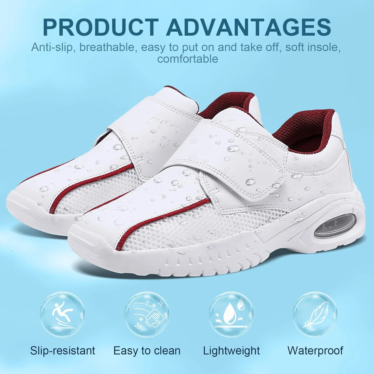 LGY Women's Lightweight Healthcare Nursing Shoes Comfortable Slip-Resistant Work and Gardening Food Service Foot