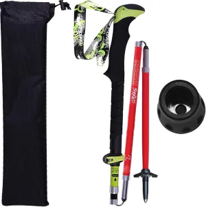 Lightweight and Portable Trekking Poles, Foldable and Adjustable in Length, Strong Earthquake-Resistant Trekking Poles, Soft Non-Slip Handle (Red (115~135cm))