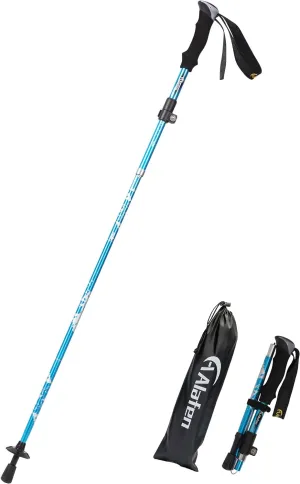 Lightweight Collapsible Trekking Pole - 7075 Aluminum Adjustable Walking Stick for Hiking & Travel, Foldable Quick-Lock Design, Single Pole for Adults & Seniors