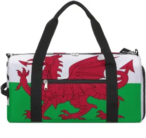 Lightweight Wales Flag Duffel Bag for Boys Girls with Shoe Compartment