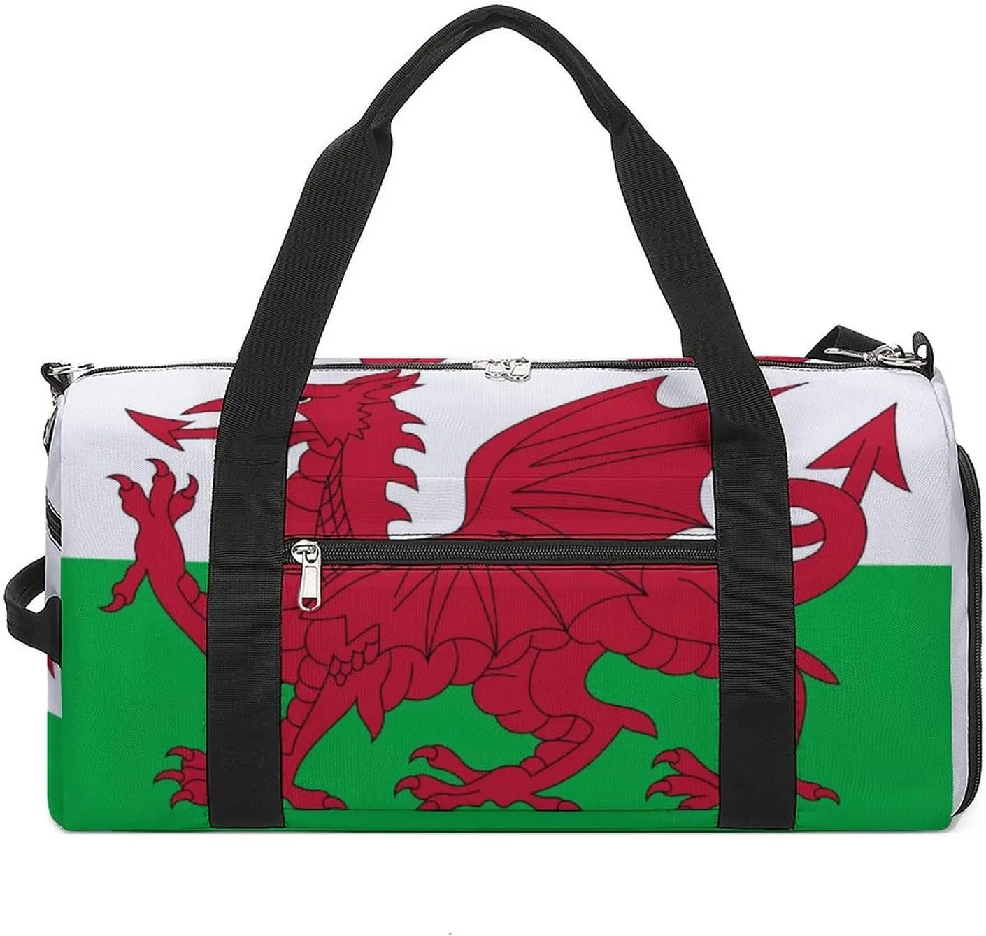 Lightweight Wales Flag Duffel Bag for Boys Girls with Shoe Compartment