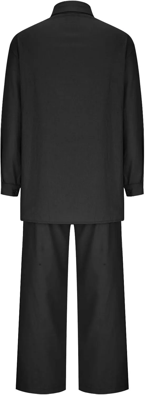 Linen 2 Piece Sets For Women Summer 2024 Loose Long Sleeve Shirts Wide Leg Pant Matching Set Plus Size Vacation Outfits