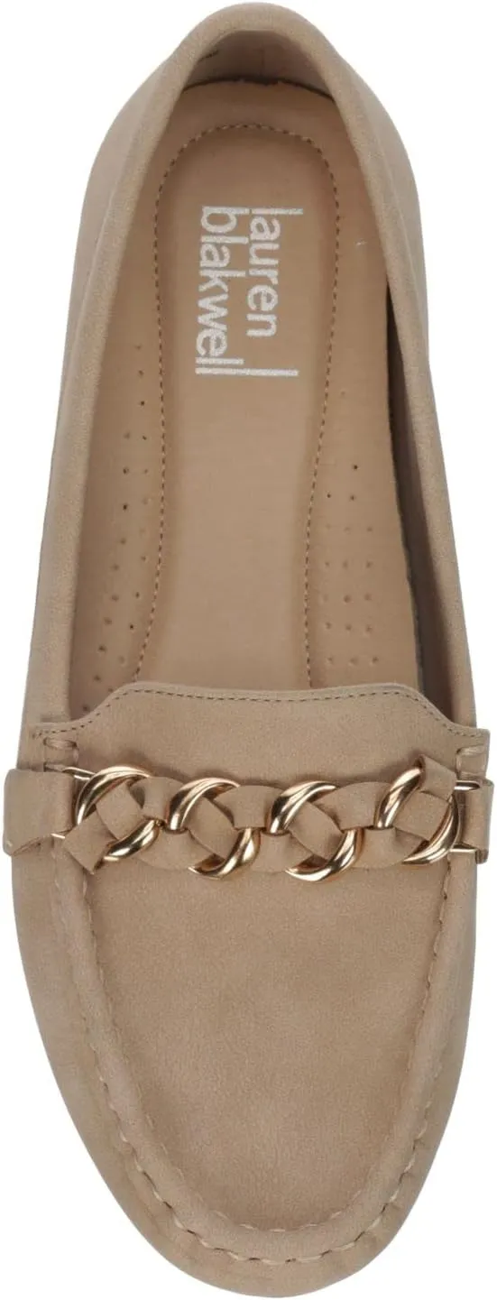 Lizbeth - Women's Slip-On Moc Toe Faux Leather Penny Loafer