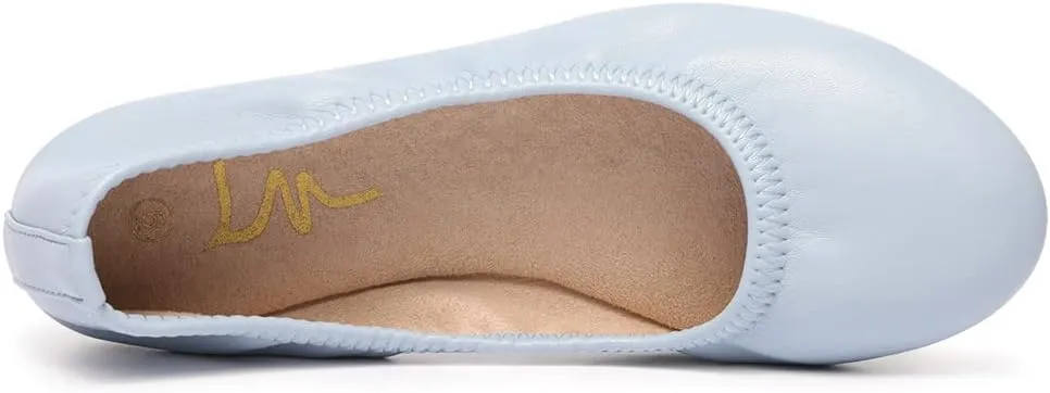 LM Women's Ballet Flats Round Toe Slip On Flats Shoes Casual Dress Shoes Foldable Portable Travel Ballet Flat
