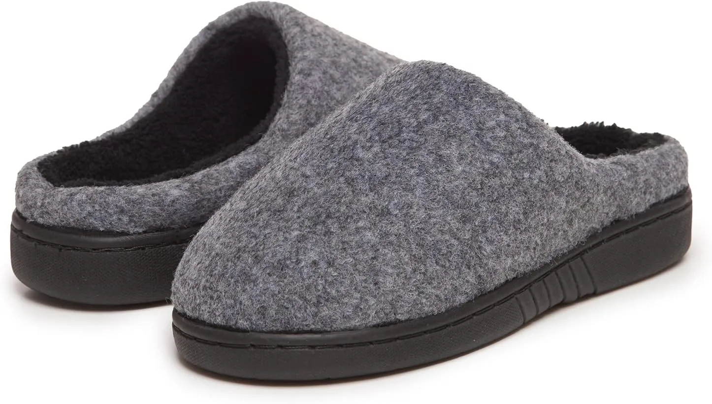Lucky Brand Boy's Faux Wool Clog Slippers with Memory Foam