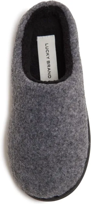 Lucky Brand Boy's Faux Wool Clog Slippers with Memory Foam