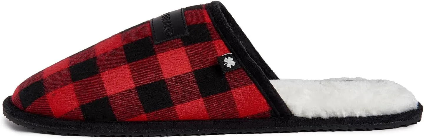 Lucky Brand Men's Plaid Clog Slippers with Memory Foam – Cozy, Stylish Comfort for Every Step