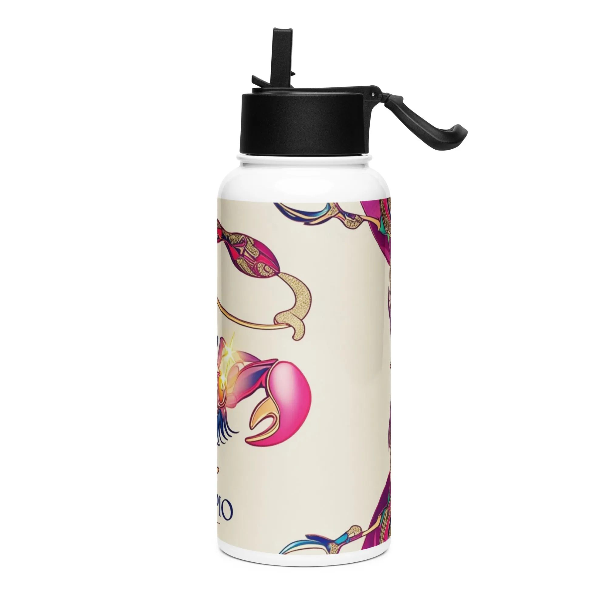 Lucky Charm Scorpius Stainless steel water bottle with a straw lid 32 oz
