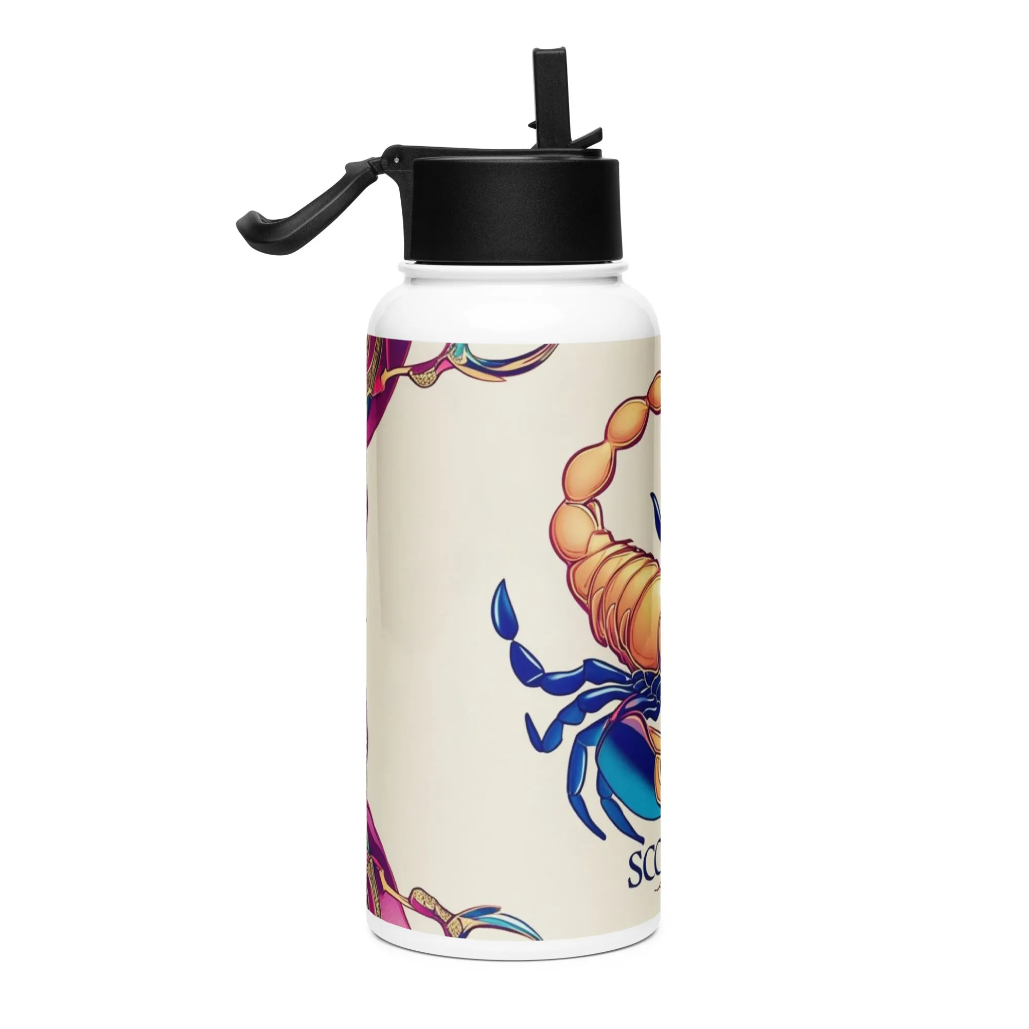Lucky Charm Scorpius Stainless steel water bottle with a straw lid 32 oz