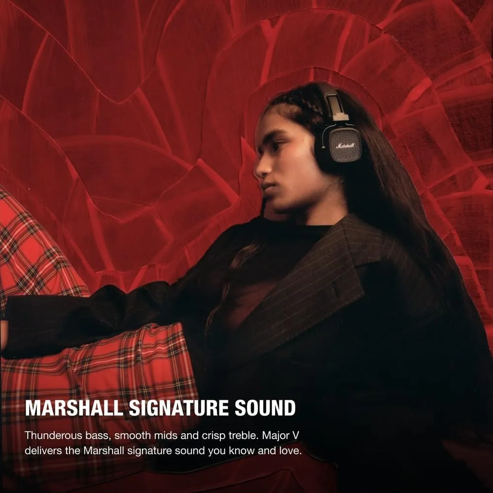 Marshall Major V On-Ear Bluetooth Headphone, Black