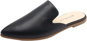 Maypie Womens Flat Mules Closed Pointed Toe Slip On Loafer Slides Backless Shoes