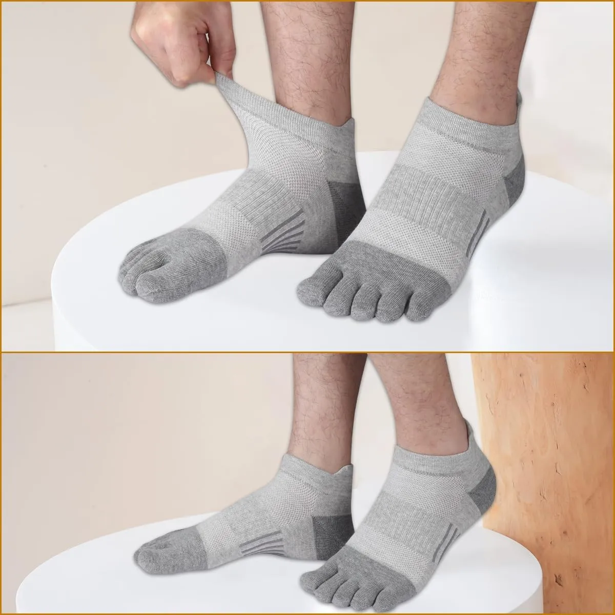 Meaiguo Men's Toe Socks Cotton Five Finger Socks Athletic Toe Socks for Running