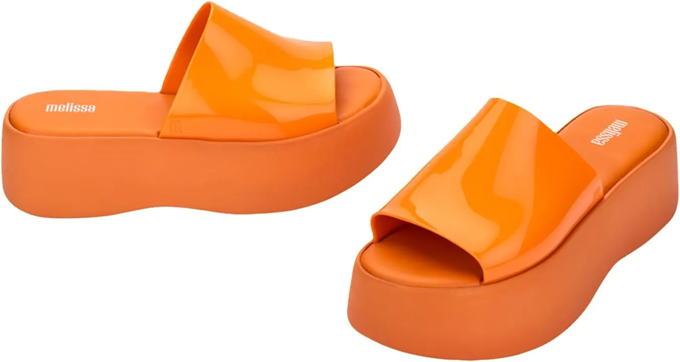 Melissa Becky Platform Slides for Women - Cushioned and Comfortable Chunky Platform Slip-On Sandals with Jelly Upper and Open Toe Design, Vegan