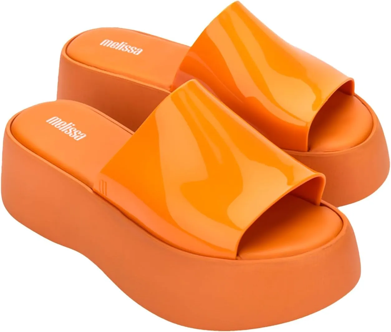 Melissa Becky Platform Slides for Women - Cushioned and Comfortable Chunky Platform Slip-On Sandals with Jelly Upper and Open Toe Design, Vegan
