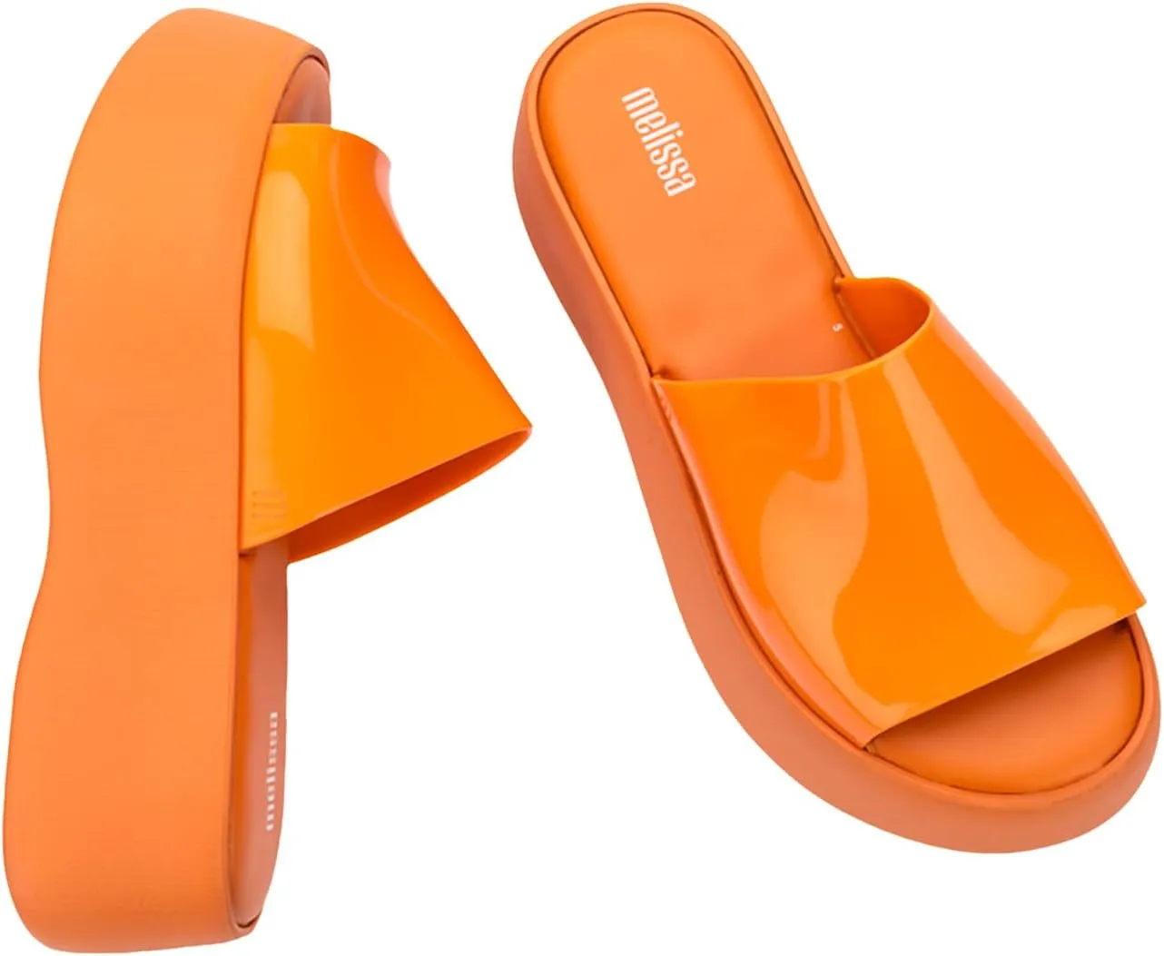Melissa Becky Platform Slides for Women - Cushioned and Comfortable Chunky Platform Slip-On Sandals with Jelly Upper and Open Toe Design, Vegan
