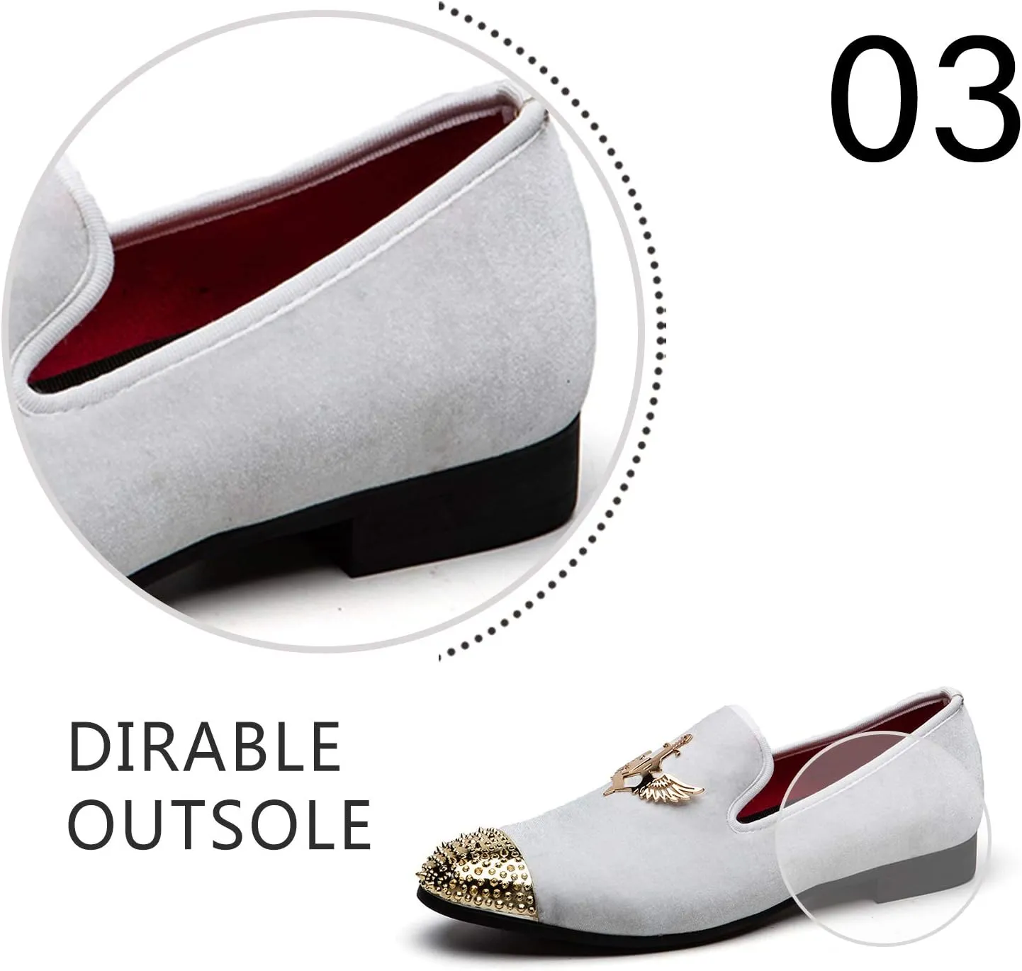 Men Genuine Leather Mens Metallic Textured Slip-on Glitter Loafers Shoes