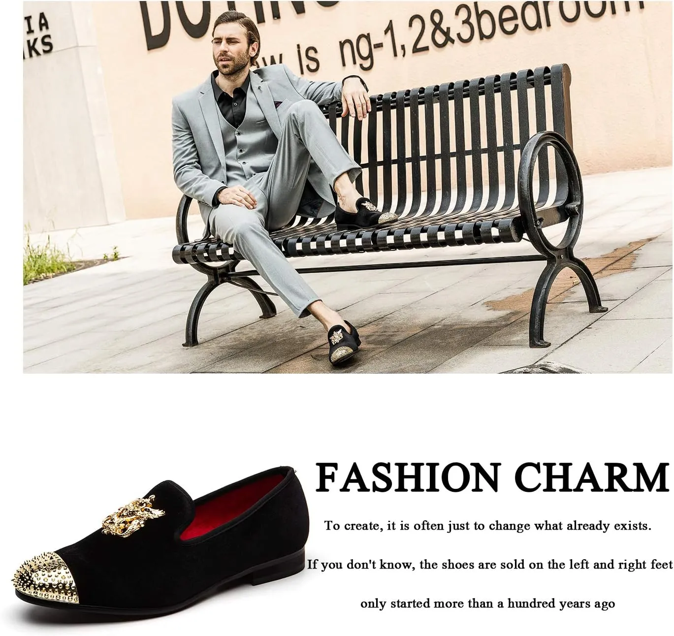 Men Genuine Leather Mens Metallic Textured Slip-on Glitter Loafers Shoes