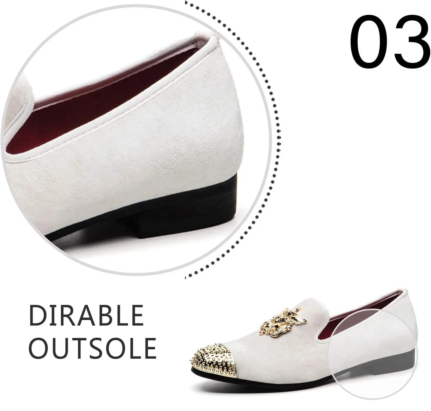 Men Genuine Leather Mens Metallic Textured Slip-on Glitter Loafers Shoes