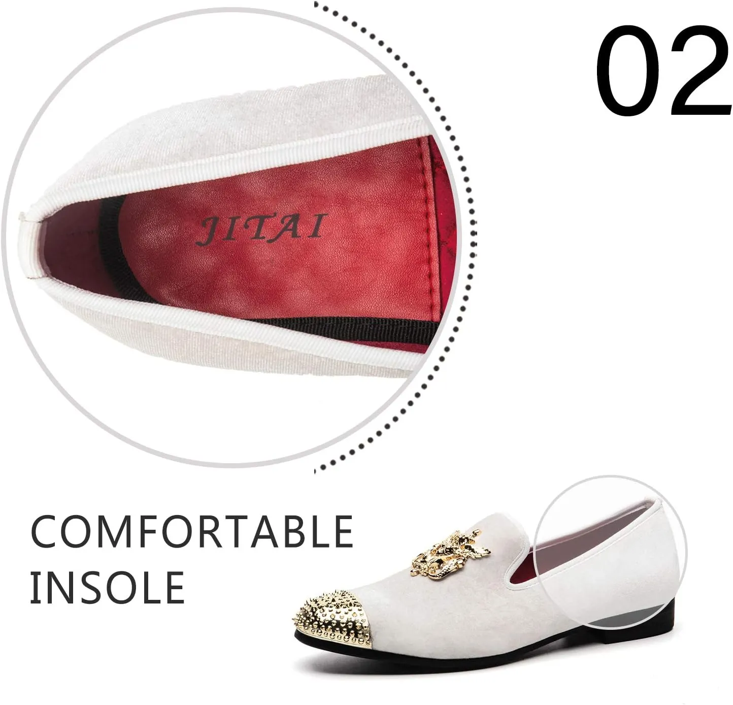 Men Genuine Leather Mens Metallic Textured Slip-on Glitter Loafers Shoes